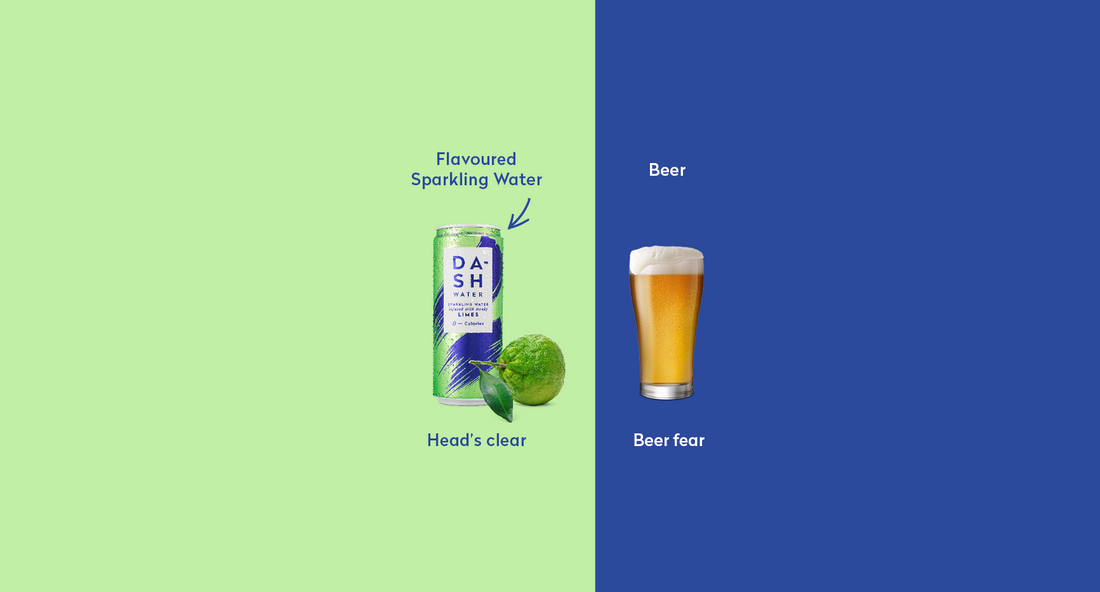DASH sparkling water vs a pint of beer