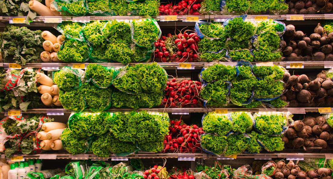 fruit and vegetables in supermarket